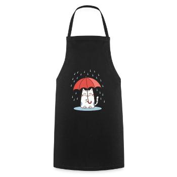 Rain Umbrella Cat - Cooking Apron - black - Front - AI Model Male 185 dark (185cm)