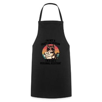 Drôle de dicton de chat - Tablier de cuisine - noir - Devant - AI Model Male 185 dark (185cm)