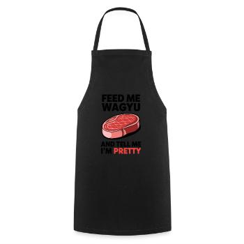 Wagyu Steak - Cooking Apron - black - Front - AI Model Male 185 dark (185cm)