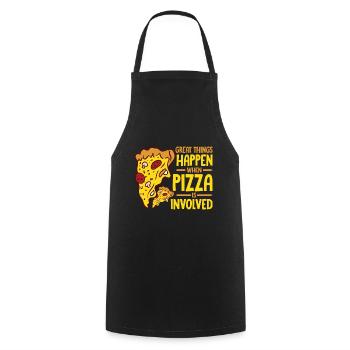 Witziger Pizza Spruch - Kochschürze - Schwarz - Vorne - AI Model Male 185 dark (185cm)