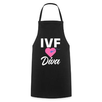 Vitro Fertilization IVF - Cooking Apron - black - Front - AI Model Male 185 dark (185cm)
