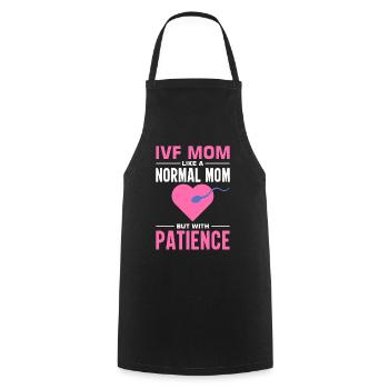 Vitro Fertilization IVF - Cooking Apron - black - Front - AI Model Male 185 dark (185cm)