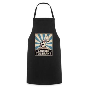 Lactose Tolerant Milk - Cooking Apron - black - Front - AI Model Male 185 dark (185cm)