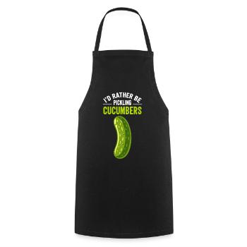 Cornichon à l’aneth Je suis l’un des cornichons - Tablier de cuisine - noir - Devant - AI Model Male 185 dark (185cm)