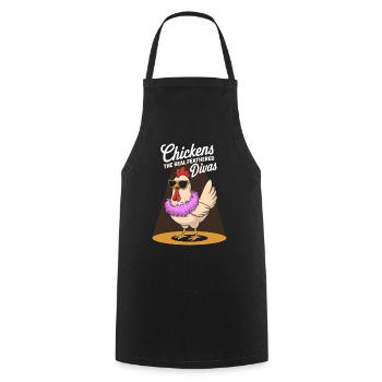 Poulets Poulets - Tablier de cuisine - noir - Devant - AI Model Male 185 dark (185cm)