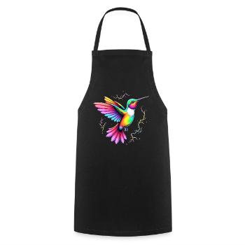 Liebe bunte Kolibris Tie Dye Kolibri - Kochschürze - Schwarz - Vorne - AI Model Male 185 dark (185cm)