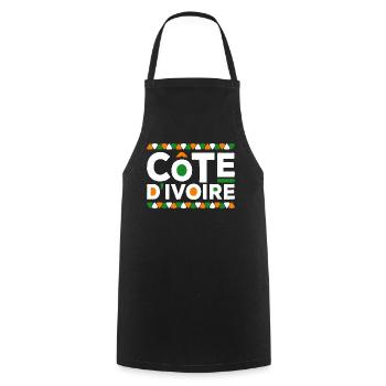 Ivoirien Drapeau Côte D'Ivoire - Tablier de cuisine - noir - Devant - AI Model Male 185 dark (185cm)