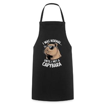 Capybara - Cooking Apron - black - Front - AI Model Male 185 dark (185cm)