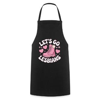 Let's Go Lesbians Lesbe Lesbisch - Kochschürze - Schwarz - Vorne - AI Model Male 185 dark (185cm)