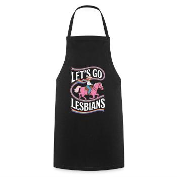 Let’s Go Lesbiennes Lesbienne - Tablier de cuisine - noir - Devant - AI Model Male 185 dark (185cm)