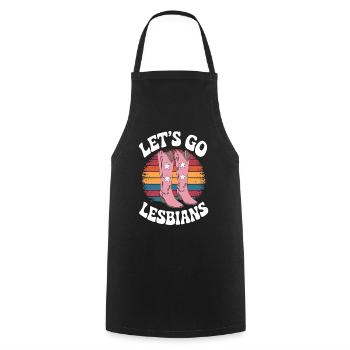 Let's Go Lesbians Lesbe Lesbisch - Kochschürze - Schwarz - Vorne - AI Model Male 185 dark (185cm)