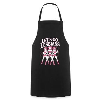 Let's Go Lesbians Lesbe Lesbisch - Kochschürze - Schwarz - Vorne - AI Model Male 185 dark (185cm)