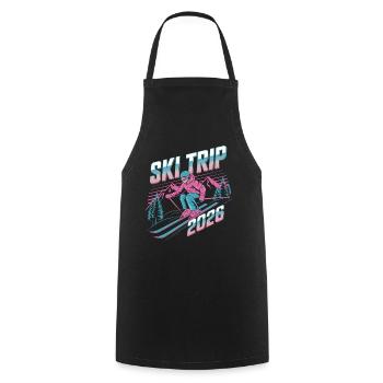 Ski Trip 2026 – Neon Retro Skiing Adventure Design - Cooking Apron - black - Front - AI Model Male 185 dark (185cm)