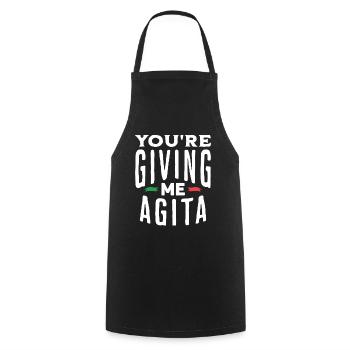 You're Giving Me Agita Funny Italian Saying Quote - Cooking Apron - black - Front - AI Model Male 185 dark (185cm)