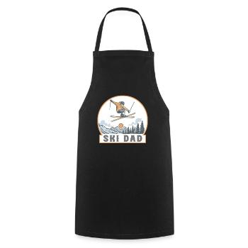 Ski Dad, Funny Skiing Quote - Cooking Apron - black - Front - AI Model Male 185 dark (185cm)
