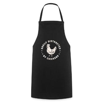 Poule poulet humour animaux de la ferme drôle - Tablier de cuisine - noir - Devant - AI Model Male 185 dark (185cm)