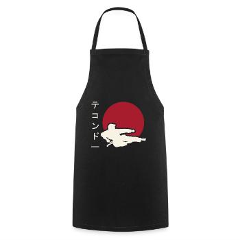 Arts martiaux de Taekwondo. Cadeau taekwondo.Japon - Tablier de cuisine - noir - Devant - AI Model Male 185 dark (185cm)