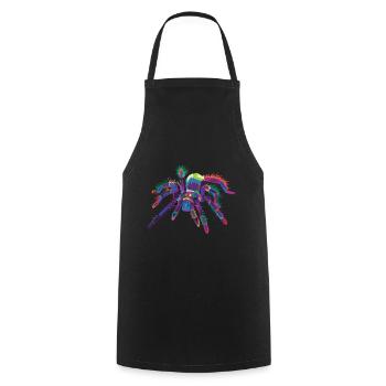 Colorful Spider Pop Art Tarantula - Cooking Apron - black - Front - AI Model Male 185 dark (185cm)