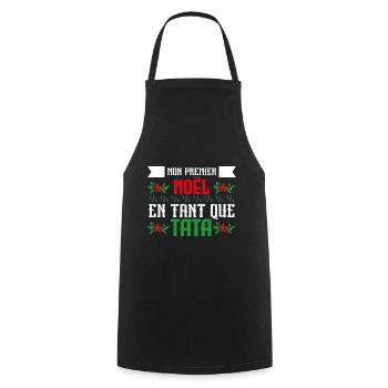 Le premier Noël en tant que tata - Tablier de cuisine - noir - Devant - AI Model Male 185 dark (185cm)