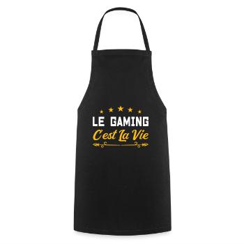 Le gaming c est la vie - Tablier de cuisine - noir - Devant - AI Model Male 185 dark (185cm)