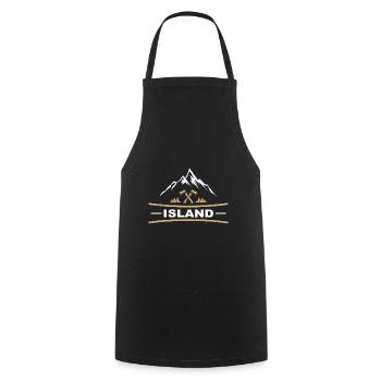Iceland vacation - Cooking Apron - black - Front - AI Model Male 185 dark (185cm)