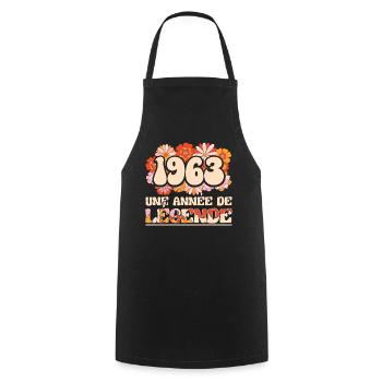 Année De Légende 1963 Femme 60 Ans Anniversaire - Tablier de cuisine - noir - Devant - AI Model Male 185 dark (185cm)