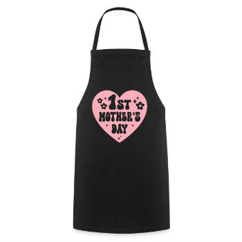 First Mother's Day Mom - Cooking Apron - black - Front - AI Model Male 185 dark (185cm)