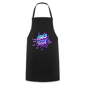 Cool Year 1983 Anniversary 40 Years - Cooking Apron - black - Front - AI Model Male 185 dark (185cm)