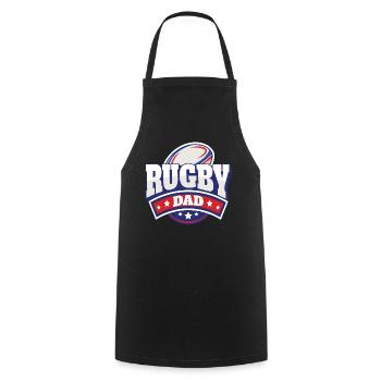 Vater Rugby-Spieler Geschenk Papa Rugby-Unterstützer - Kochschürze - Schwarz - Vorne - AI Model Male 185 dark (185cm)