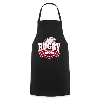 Mère Fan De Rugby Cadeau Maman Supportrice Rugby - Tablier de cuisine - noir - Devant - AI Model Male 185 dark (185cm)