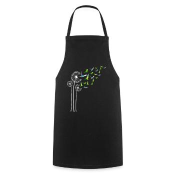 Budgie Dandelion Flower For Dandelions Parakeet - Cooking Apron - black - Front - AI Model Male 185 dark (185cm)