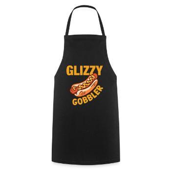 Manger des hot-dogs - pour les amateurs de délicieux hot-dogs - Tablier de cuisine - noir - Devant - AI Model Male 185 dark (185cm)