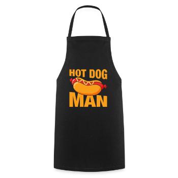 Hot Dog Mann - Kochschürze - Schwarz - Vorne - AI Model Male 185 dark (185cm)