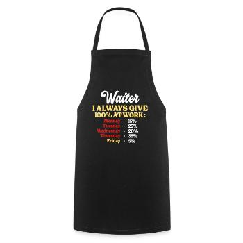 100% At Work Funny Quote Waiter - Cooking Apron - black - Front - AI Model Male 185 dark (185cm)