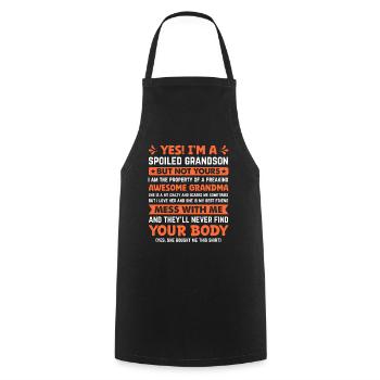 Grandson and Grandparents - A Special Bond - Cooking Apron - black - Front - AI Model Male 185 dark (185cm)