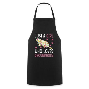 Just a girl who loves marmots - Cooking Apron - black - Front - AI Model Male 185 dark (185cm)