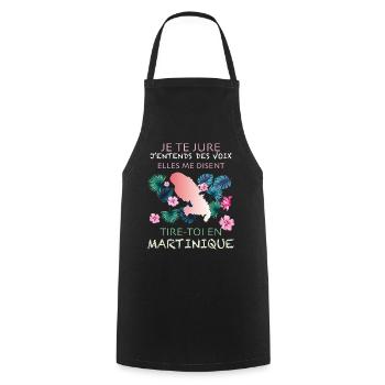 Martinique Women Humor Nostalgia - Cooking Apron - black - Front - AI Model Male 185 dark (185cm)
