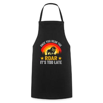 Lion - Dès que vous entendez le rugissement, il est trop tard - Tablier de cuisine - noir - Devant - AI Model Male 185 dark (185cm)