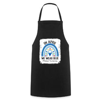 Autism Awareness in April We Wear Blue - Cooking Apron - black - Front - AI Model Male 185 dark (185cm)