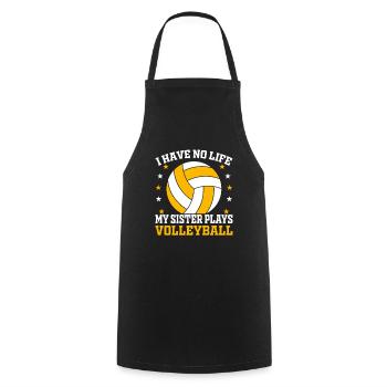 Volleyball Sister Volleyball Siblings - Cooking Apron - black - Front - AI Model Male 185 dark (185cm)