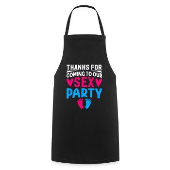 Gender Reveal Geschlechtsenthüllung Boy or Girl - Cooking Apron - black - Front - AI Model Male 185 dark (185cm)