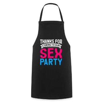 Gender Reveal Geschlechtsenthüllung Boy or Girl - Cooking Apron - black - Front - AI Model Male 185 dark (185cm)
