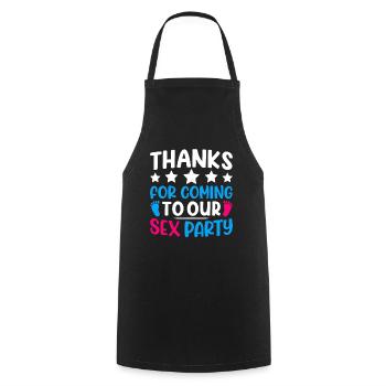 Gender Reveal Geschlechtsenthüllung Boy or Girl - Cooking Apron - black - Front - AI Model Male 185 dark (185cm)