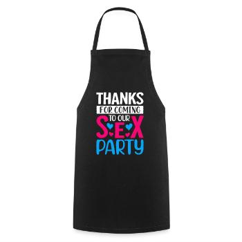 Gender Reveal Geschlechtsenthüllung Boy or Girl - Cooking Apron - black - Front - AI Model Male 185 dark (185cm)