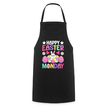 Happy Easter Monday! Easter Easter Eggs Easter Bunny - Cooking Apron - black - Front - AI Model Male 185 dark (185cm)