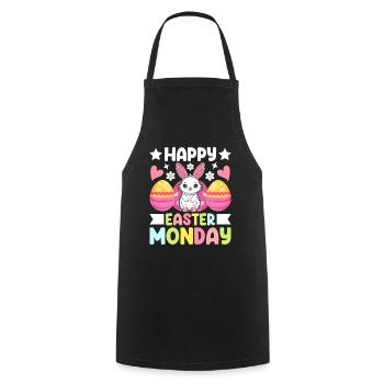 Happy Easter Monday! Easter Easter Eggs Easter Bunny - Cooking Apron - black - Front - AI Model Male 185 dark (185cm)