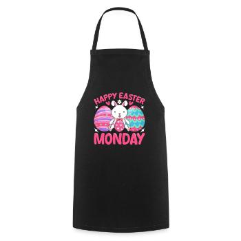 Happy Easter Monday! Easter Easter Eggs Easter Bunny - Cooking Apron - black - Front - AI Model Male 185 dark (185cm)