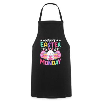 Happy Easter Monday! Easter Easter Eggs Easter Bunny - Cooking Apron - black - Front - AI Model Male 185 dark (185cm)