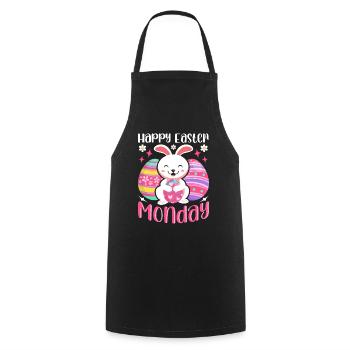 Happy Easter Monday! Easter Easter Eggs Easter Bunny - Cooking Apron - black - Front - AI Model Male 185 dark (185cm)