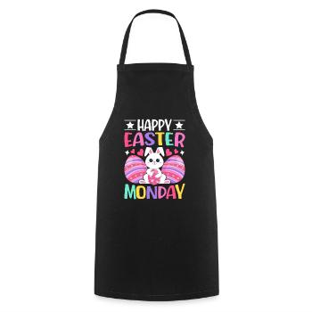 Happy Easter Monday! Easter Easter Eggs Easter Bunny - Cooking Apron - black - Front - AI Model Male 185 dark (185cm)